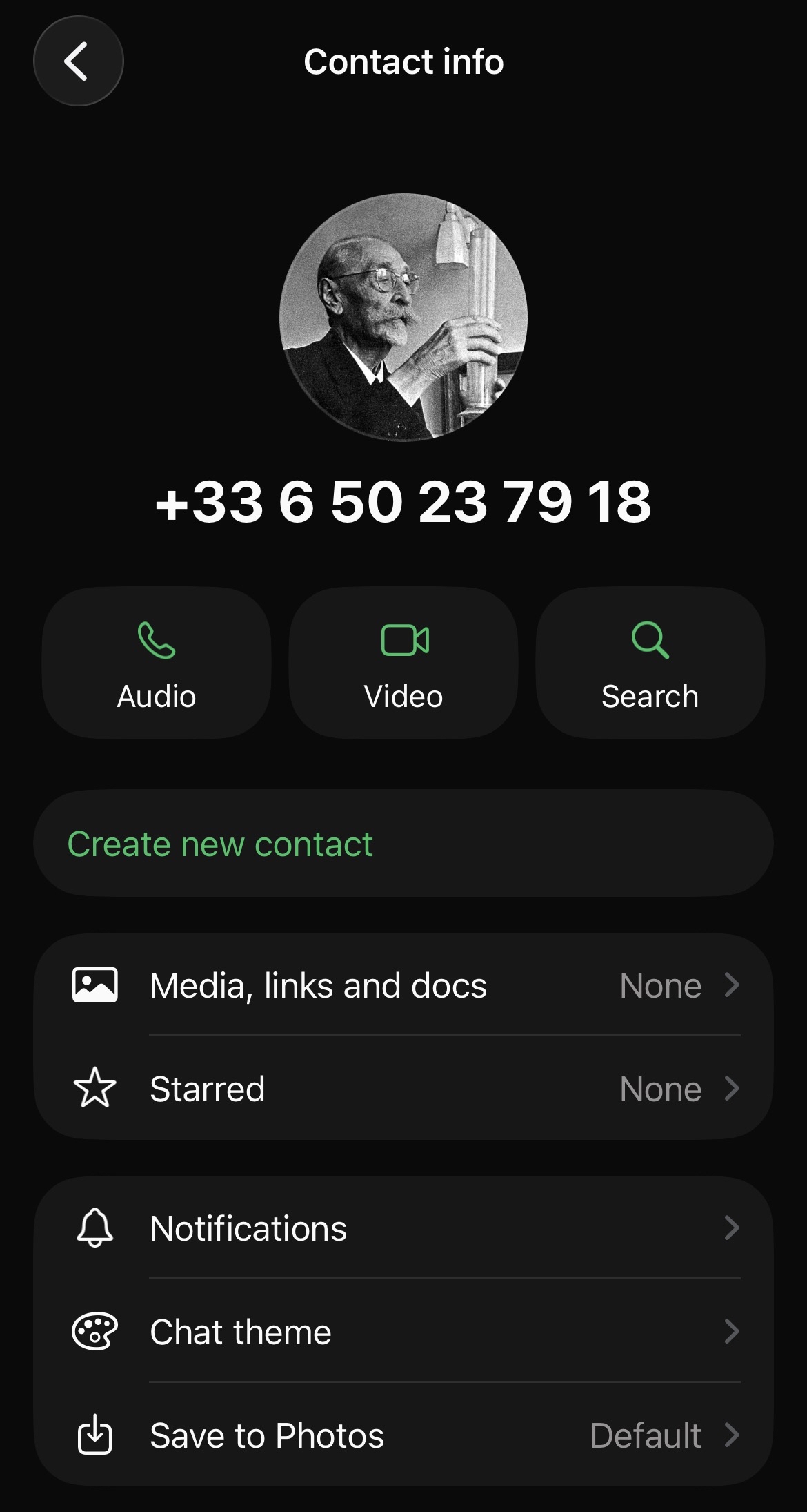 WhatsApp profile