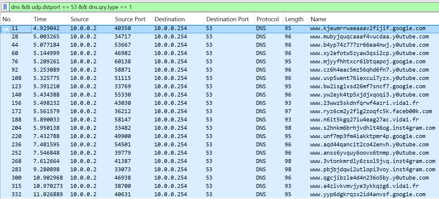 Wireshark screenshot